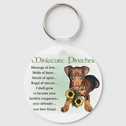 Miniature Pinscher Gifts Schlüsselanhänger (Vorderseite)