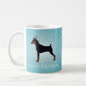 Miniature Pinscher Happy Birthday Design Kaffeetasse (Links)