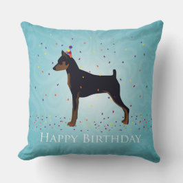 Miniature Pinscher Happy Birthday Design Kissen