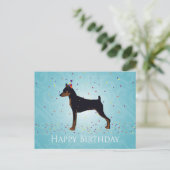 Miniature Pinscher Happy Birthday Design Postkarte (Stehend Vorderseite)