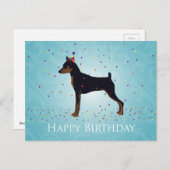 Miniature Pinscher Happy Birthday Design Postkarte (Vorne/Hinten)