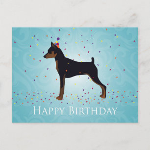 Miniature Pinscher Happy Birthday Design Postkarte