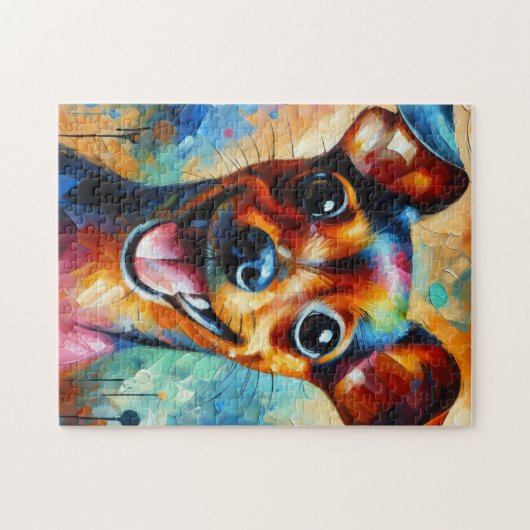Miniature Pinscher Hund Akrylprint Puzzle (Horizontal)