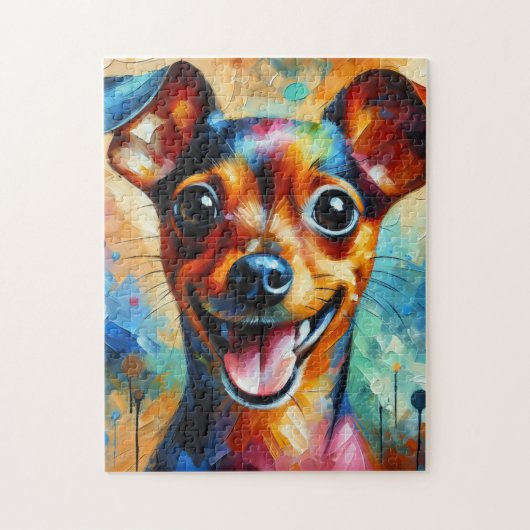 Miniature Pinscher Hund Akrylprint Puzzle (Vertikal)