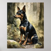 Miniature Pinscher Hund Art Print Poster (Vorne)