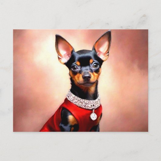 Miniature Pinscher Hund Postkarte (Vorderseite)