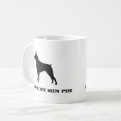 Miniature Pinscher Hund Silhouette MinPin Custom Kaffeetasse (Vorderseite Links)