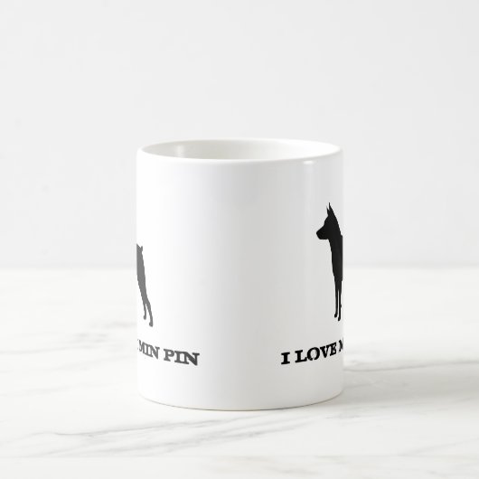 Miniature Pinscher Hund Silhouette MinPin Custom Kaffeetasse (Mittel)