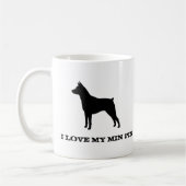 Miniature Pinscher Hund Silhouette MinPin Custom Kaffeetasse (Links)
