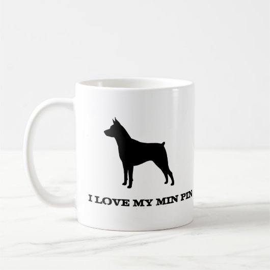 Miniature Pinscher Hund Silhouette MinPin Custom Kaffeetasse (Links)
