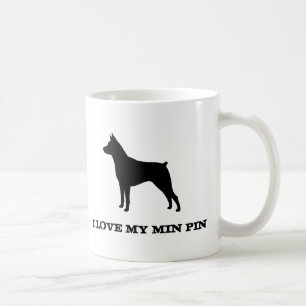 Miniature Pinscher Hund Silhouette MinPin Custom Kaffeetasse