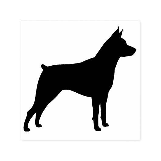 Miniature Pinscher Hund Silhouette Permastempel (Design)
