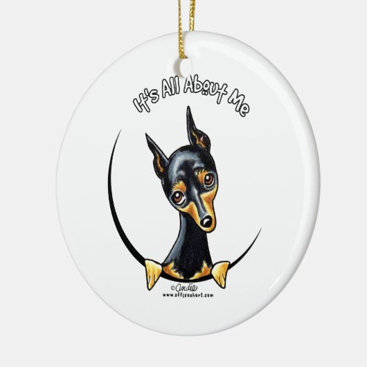 Miniature Pinscher IAAM Keramik Ornament (Links)