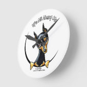 Miniature Pinscher IAAM Runde Wanduhr (Winkel)