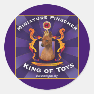 Miniature Pinscher, King of Toys Runder Aufkleber