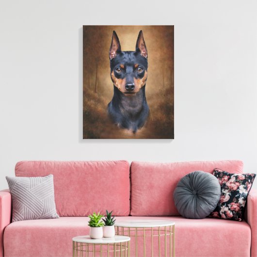 Miniature Pinscher Leinwanddruck (Insitu (Wohnzimmer))
