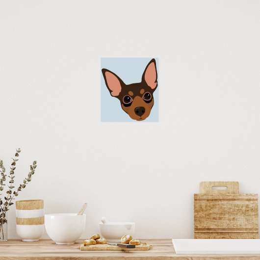 Miniature Pinscher Min Button Dog Portrait Poster (Küche)