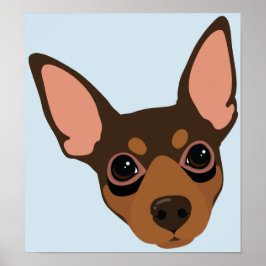 Miniature Pinscher Min Button Dog Portrait Poster