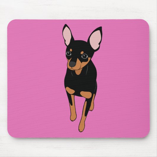 Miniature Pinscher Min Button Mouse Pad Mousepad (Vorne)