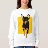 Miniature Pinscher Min Button POPART Sweatshirt (Vorderseite)