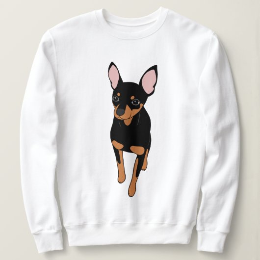 Miniature Pinscher Min Button Sweatshirt (Design vorne)