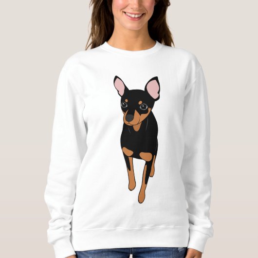 Miniature Pinscher Min Button Sweatshirt (Vorderseite)