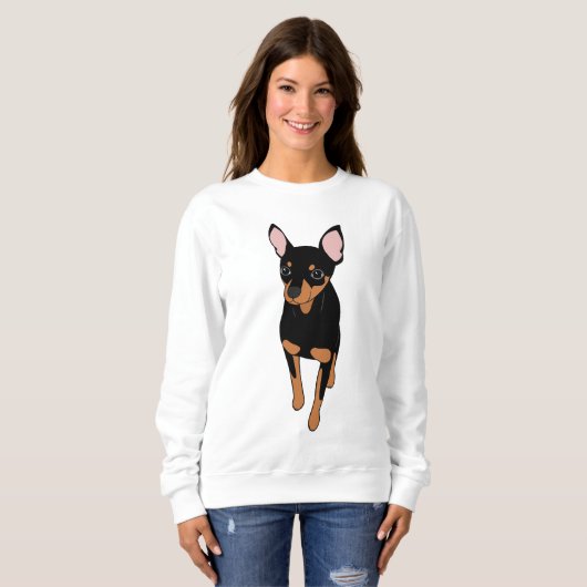 Miniature Pinscher Min Button Sweatshirt (Vorne ganz)