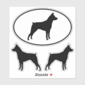 Miniature Pinscher MinPin Silhouetten Sticker Set (Blatt)
