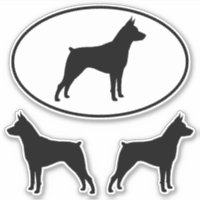 Miniature Pinscher MinPin Silhouetten Sticker Set