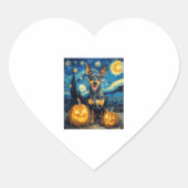 Miniature Pinscher Niedlich Hund Halloween Jack O Herz-Aufkleber (Vorderseite)