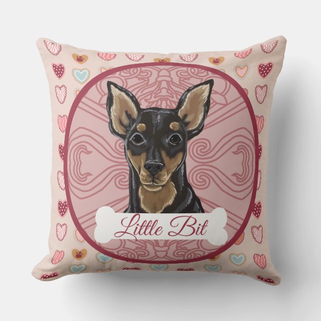 Miniature Pinscher Personalize Pillow Kissen (Vorderseite)