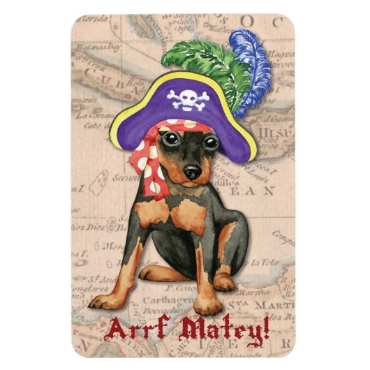 Miniature Pinscher Pirate Magnet (Vertikal)