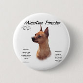 Miniature Pinscher (rot) Historie Design Button (Vorderseite)