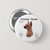 Miniature Pinscher (rot) Historie Design Button (Vorne & Hinten)
