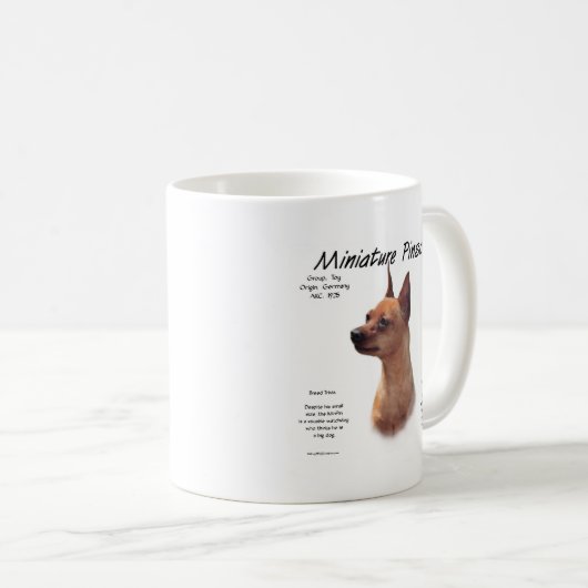 Miniature Pinscher (rot) Historie Design Kaffeetasse (VorderseiteRechts)