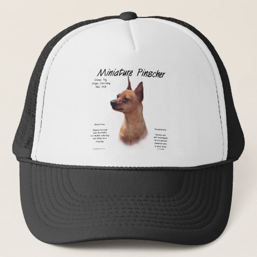 Miniature Pinscher (rot) Historie Design Truckerkappe (Vorderseite)