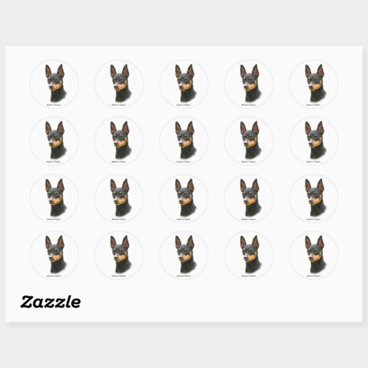 Miniature Pinscher Runder Aufkleber (Blatt)