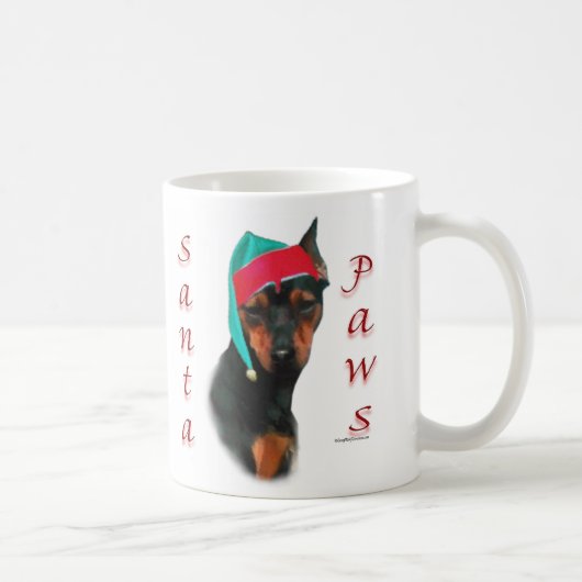 Miniature Pinscher Santa Paws Kaffeetasse (Rechts)