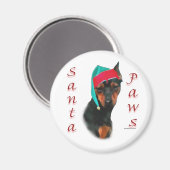 Miniature Pinscher Santa Paws Magnet (Vorderseite/Rückseite)