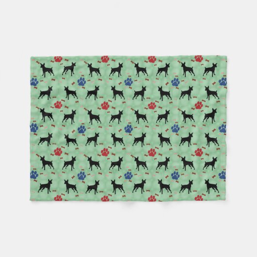 Miniature Pinscher Shadow Fleecedecke (Vorderseite (Horizontal))