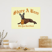 Miniature Pinscher Share A Beer Poster (Küche)
