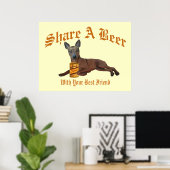 Miniature Pinscher Share A Beer Poster (Heimbüro)
