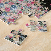 Miniature Pinscher sitzende Blume Land Puzzle (Seite)