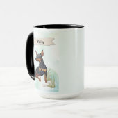 Miniature Pinscher Watercolor Personalized Dog Tasse (Vorderseite Links)