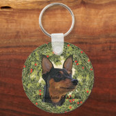 Miniature Pinscher Wreath Schlüsselanhänger (Vorderseite)