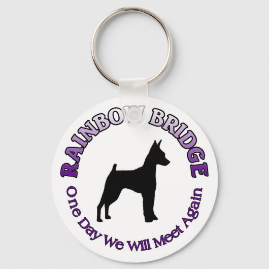 MINIATURE PISCHER MIN BUTTON RAINBOW BRIDGE SCHLÜS SCHLÜSSELANHÄNGER (Vorderseite)