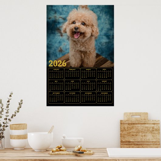 Miniature Poodle 2026 Calendar Poster (Küche)
