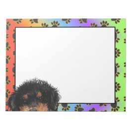 Miniature Poodle farbenfrohe Hundepete Muster Notizblock