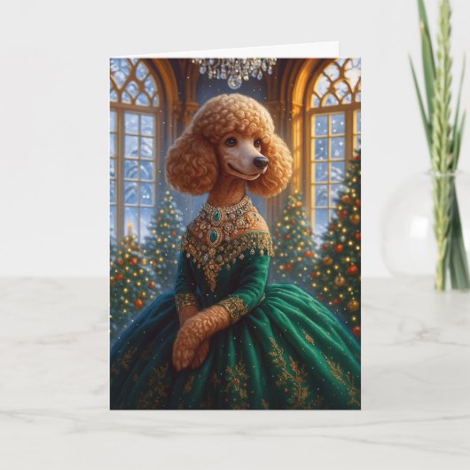 Miniature Poodle Holiday Card Feiertagskarte (Vorderseite)