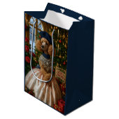 Miniature Poodle Holiday  Mittlere Geschenktüte (Vorderseite Schrägansicht)